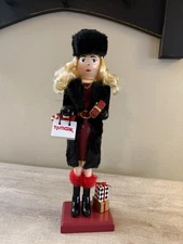 New Tjmaxx  Nutcracker Shopping Girl Christmas Figurine Red Dress Fur Coat