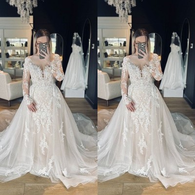 Boho Wedding Dresses Cap Sleeves Lace Appliques A Line Beach Bridal Gowns