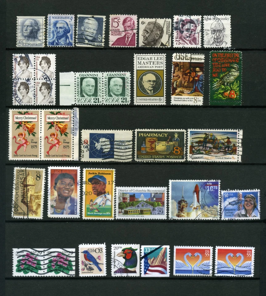 USA lot de 35 timbres toute périodes oblitérés ttb dont navette spatiale 10,75 $ - Photo 1/1