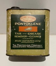 Vintage Automotive Pontoklene Pennsylvania Tar & Grease Remover Cleaner Tin Can