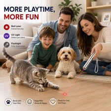 3-in-1 Pet Laser Pointer For Cats  Dogs,Cat Laser Pointer, USB Rechargeable Pet