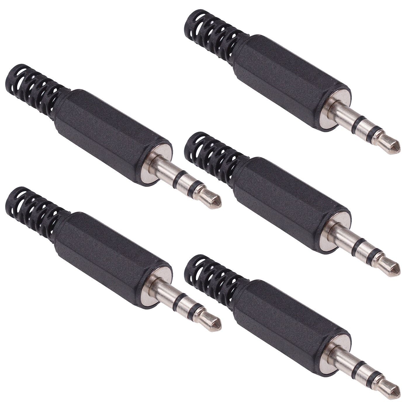5 x 3.5mm Miniature Stereo Insulated Jack Plug Audio Connector