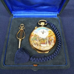Authentic Tissot Reuge Music Automaton Pocket Watch Musical Alarm Gold Plated 10GP Vintage