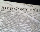 Rare CONFEDERATE CAPITAL Richmond Virginia Civil War Confederacy 1863 Newspaper