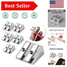 Versatile Manual Pencil Sharpeners - 6 Pack for Graphite  Colored Pencils