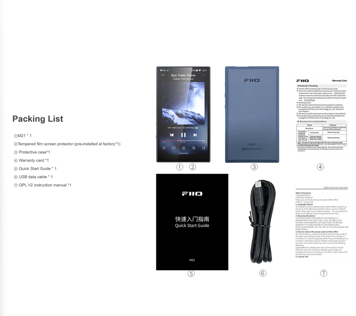 FiiO M21 Android 13 Portable Music Player w/Snapdragon 680, DSD