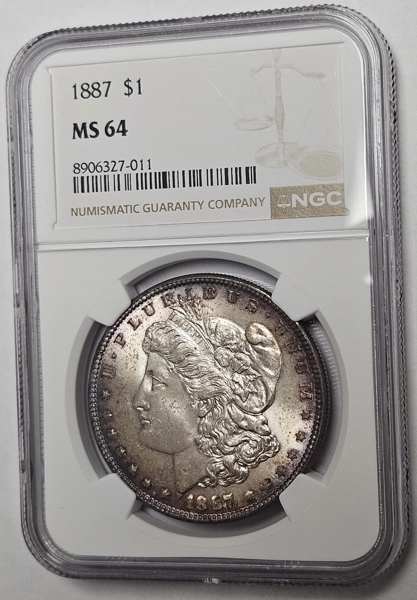 25+ MS 64 Graded 1887 Year Morgan US Dollars (1878-1921) for sale