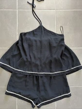 Sass Women’s Sz AU 10 Jumpsuit/Romper/Playsuit Short Wide Leg Halter Layers VGC