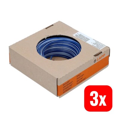 LAPP Litze Einzelader 1x0.5 mm² 500V Flammwidrig Dunkelblau Weiß 100 m 3 STÜCK