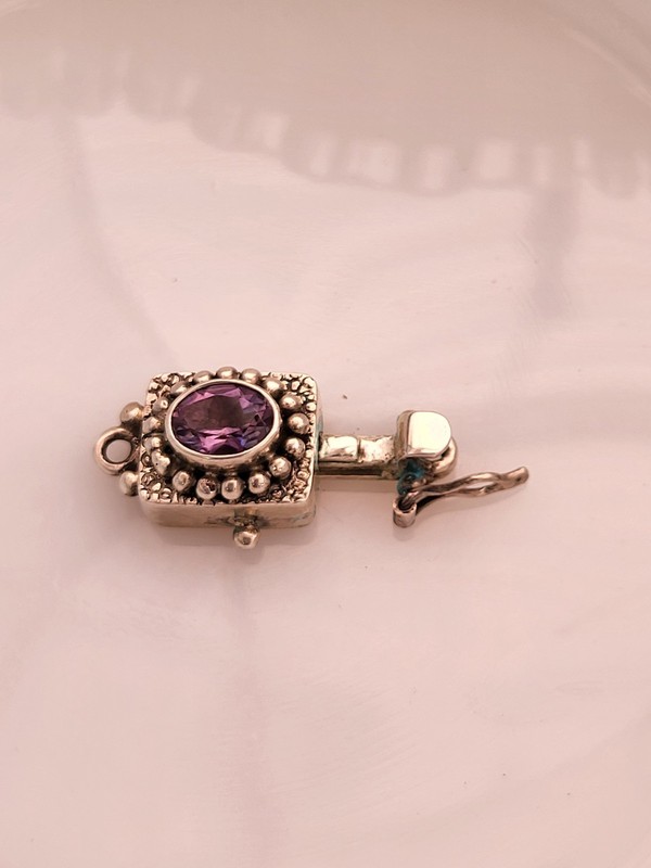 Sterling & Gemstone Bracelet Clasps – Jewelry Making Amethyst