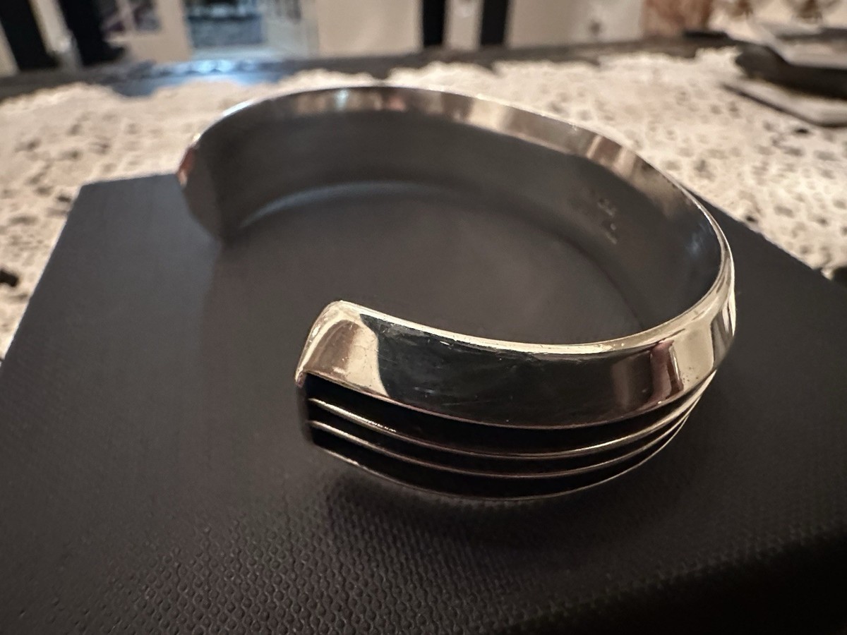 Handcrafted Tom Hawk Navajo three Channel “RAIL” Sterling Silver