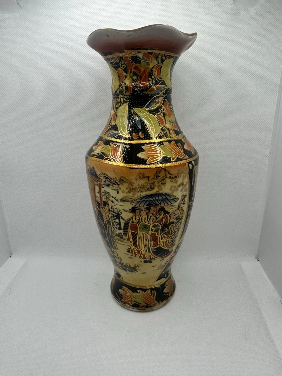 艺妓花瓶日本古董花瓶| eBay