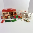 Vintage Playmobil Ambulance & Hospital Play Set People Accessories INCOMPLETE