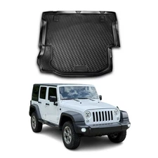 OMAC Cargo Mats Liner for Jeep Wrangler 2007-2018 4 Door Waterproof TPE Black