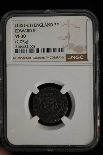 1351-61 England. 4 Pence. NGC VF-30