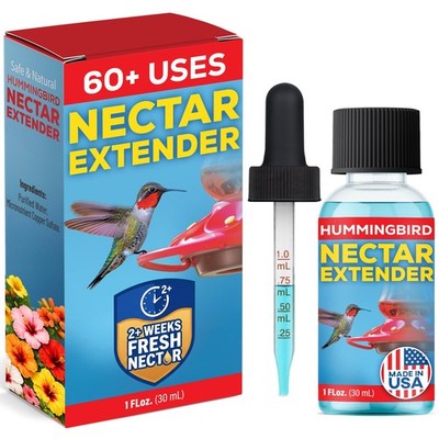 Hummingbird Nectar Extender - Keeps Nectar Fresh for 2+ Weeks, 60+ Uses, Made