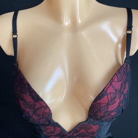 Ann Summers Underwired Suspender Cami Black Ultra Sheer Mesh & Lace, UK 34C