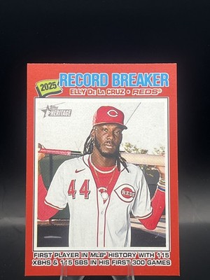 2026 Topps Heritage #233 Elly De La Cruz Red