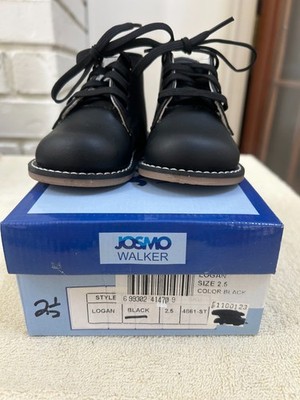 Josmo Baby Hi top size 2.5 Logan classic Black Rubber bottom Non slip New