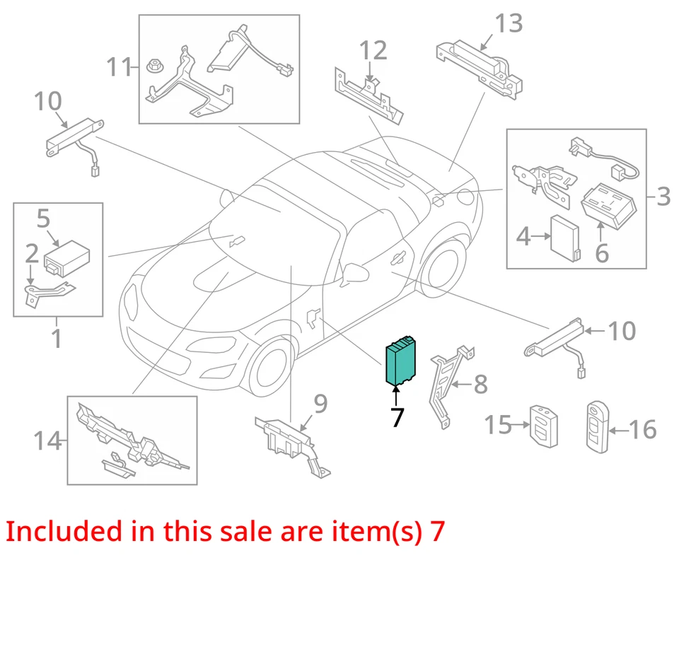 Chasis ECM área de tablero con bloqueo antirrobo compatible 06-14 MAZDA MX-5 MIATA 591123 Foto 3 de 4