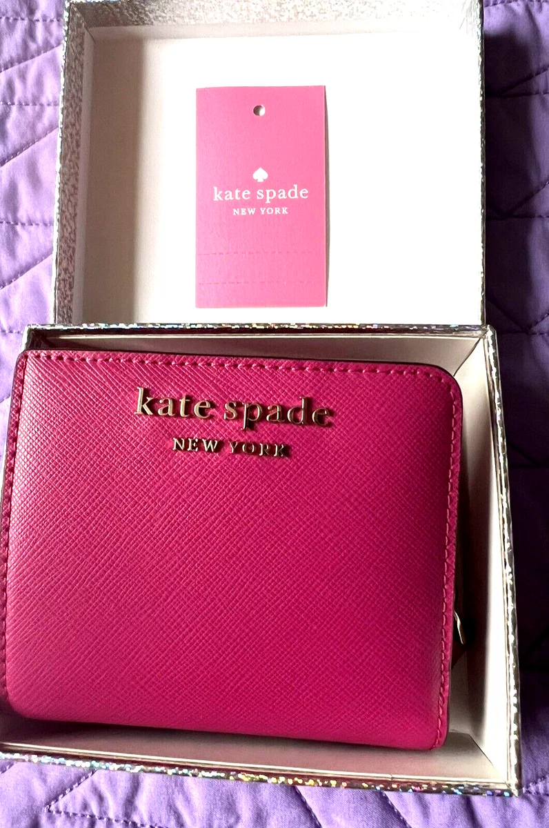 Kate Spade Purple Leather Zip Compact Wallet