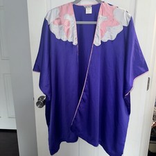 Vintage NATORI Neiman Marcus Purple Wrap Robe Dolan Sleeve OS
