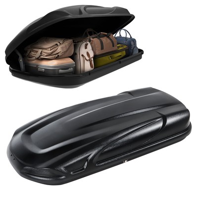 Rooftop Cargo Box Ausum Motor 16 Cu. Ft. Car Top Cargo Carrier Storage Box W/Key