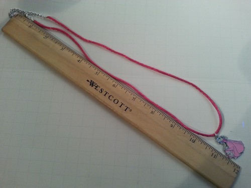 Pink Snow White Pendant on Satin Cord Necklace w/Lobster Clasp - Fashion Jewelry - Picture 5 of 6