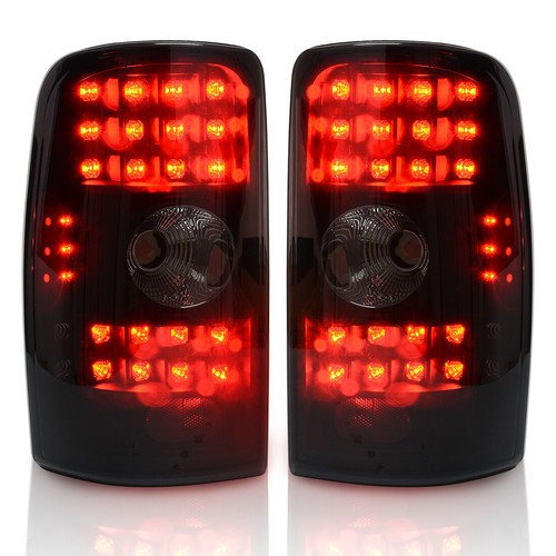 Pair LED Tail Lights For 00-06 Chevy Suburban 1500 2500 Tahoe Yukon Black Smoke - Picture 5 of 7