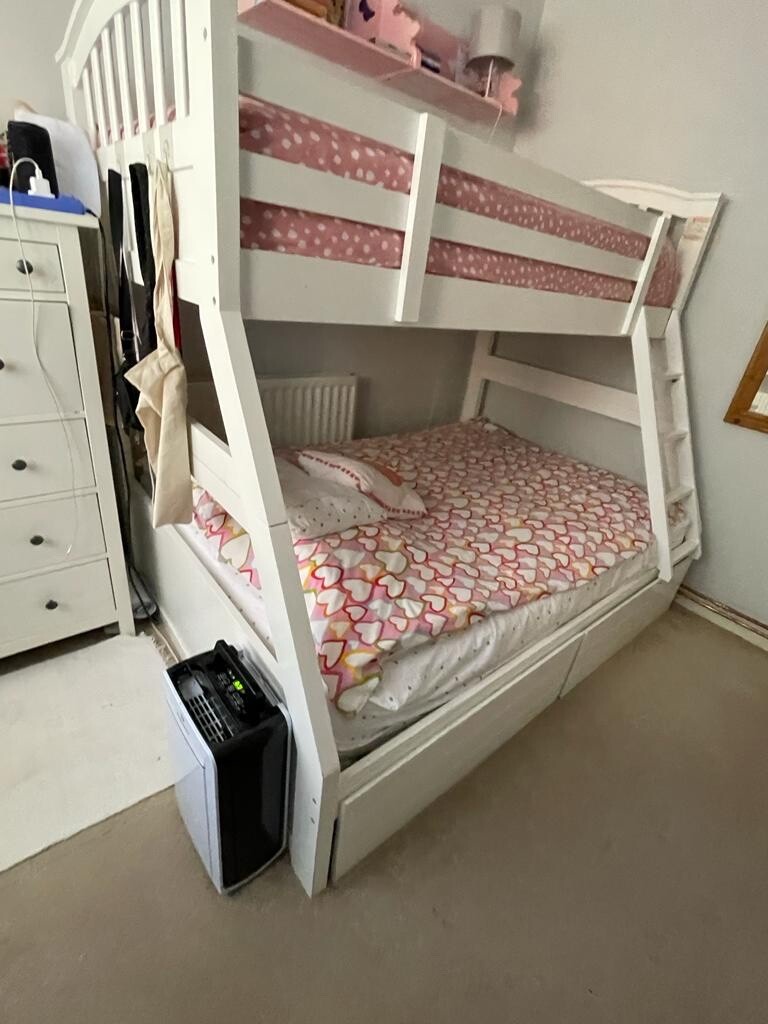 double bunk bed wood frame used mattresses sold separately eBay