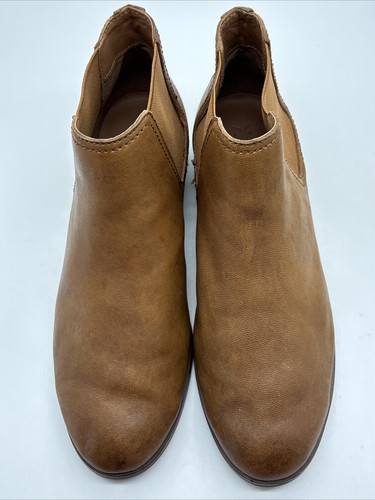 Frye Women's Mallory Leather Cognac Ankle Pull On Chelsea Boots Booties Size 7 - Picture 3 of 14