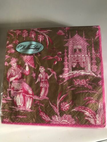 Caspari Pagoda Silk Road Toile Cocktail Napkins 20 Count Chinoiserie Chic💕 - Picture 6 of 15