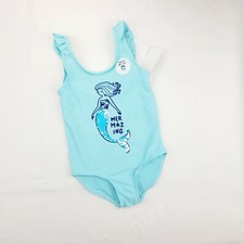 OshKosh Girls Flip Sequin One 1 Piece Blue Mermaid Swimsuit NWT Size4,6/6x