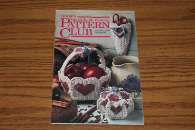 Annie's Quick Easy Pattern Club 1993 Crochet Patterns Afghan Cactus Hearts Angel