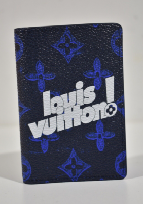 マークLouis Vuitton エピレザー ケース ブルー Louis Vuitton Exclamation Mark Blue Monogram Canvas Logo Pocket