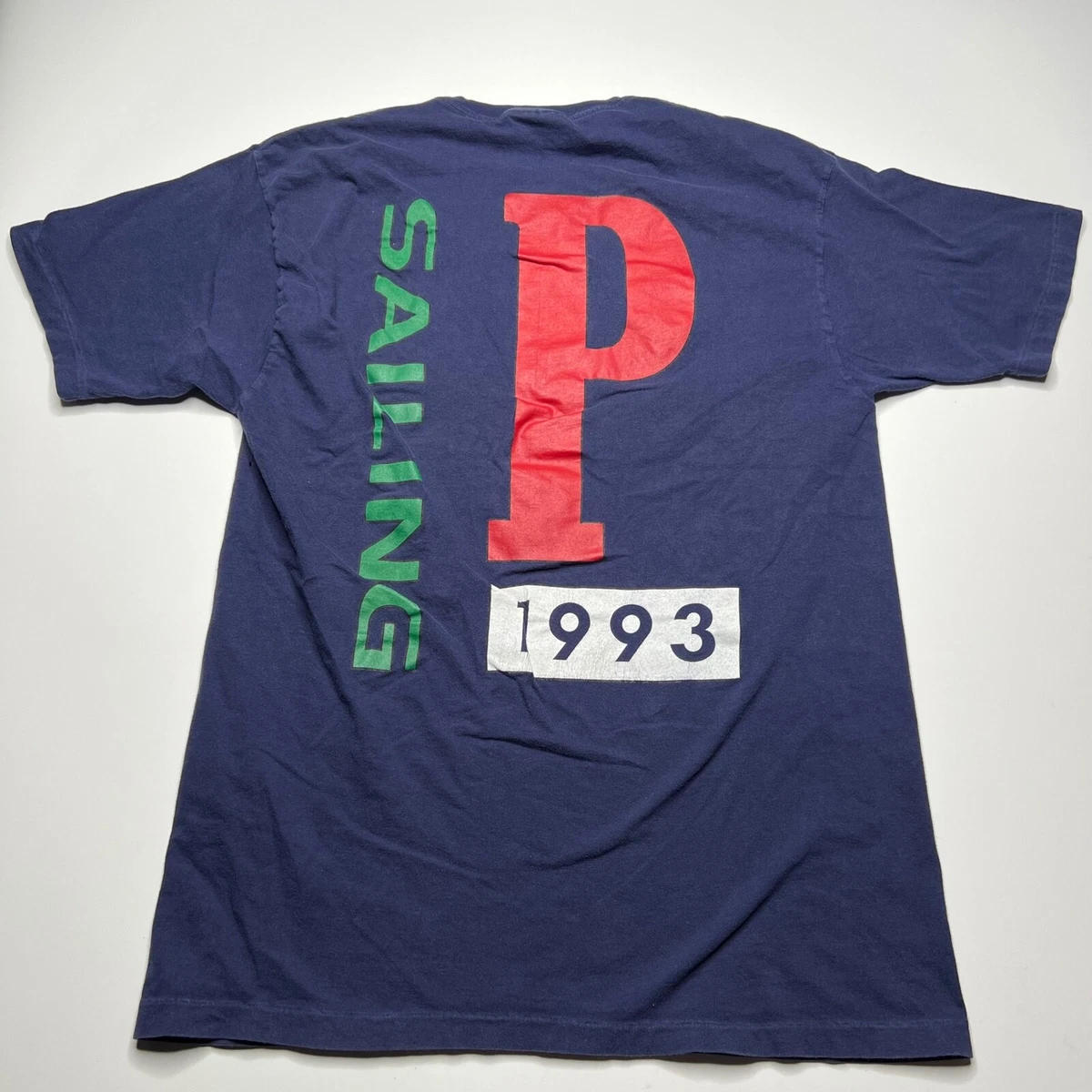 Vintage 90s Polo Ralph Lauren US-93 Sailing Pocket T Shirt Mens Adult Small USA