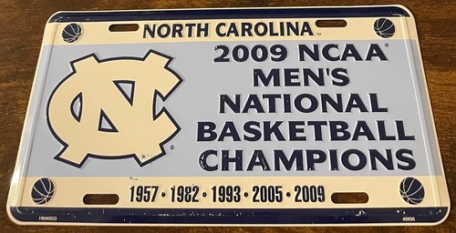 University of North Carolina 2009 Men's NCAA Champions Booster License Plate - Afbeelding 1 van 2