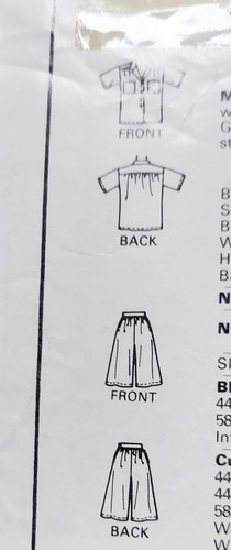 Stitch n Save By McCall's 9468 Misses Blouse Culottes Size B 12 14 16 Cut 1985 - Picture 5 of 5