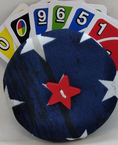 Piccolo porta carte da gioco rosso, bianco e blu resistente - Foto 3 di 3