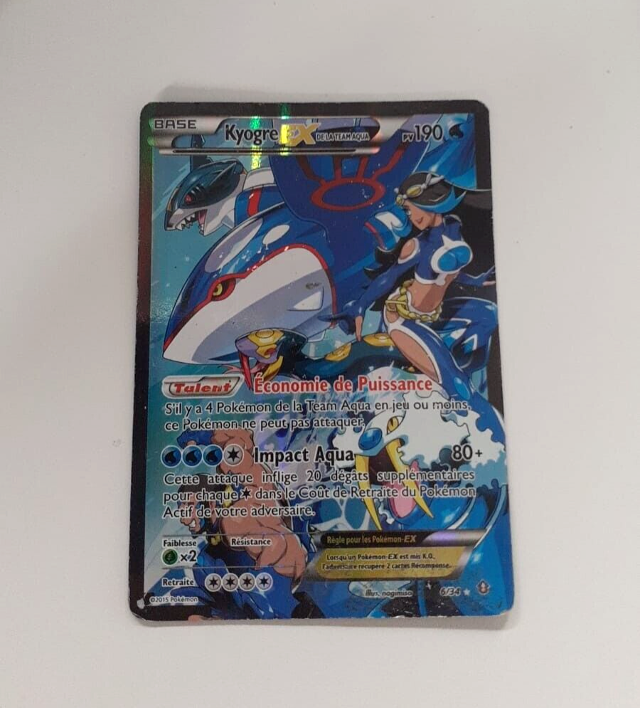 TEAM AQUA'S KYOGRE EX 6/34 Double Crisis Pokemon card - Ultra Rare