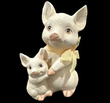 vintage Artistic Gift Pig and Piglet Ceramic Figurine