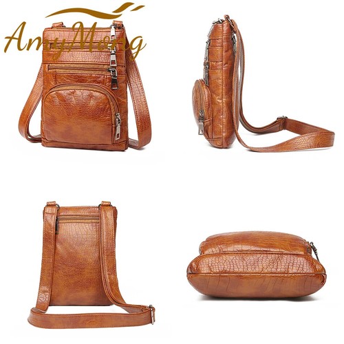 Echt Leder Schultertasche Handtasche Geldbeutel Umhängetasche Organizer Smartphone Taschen - Bild 16 von 26