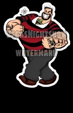 Bluto Brutus Popeye The Sailor Man 3.5 Inch Cartoon Car Bumper Vinyl Sticker