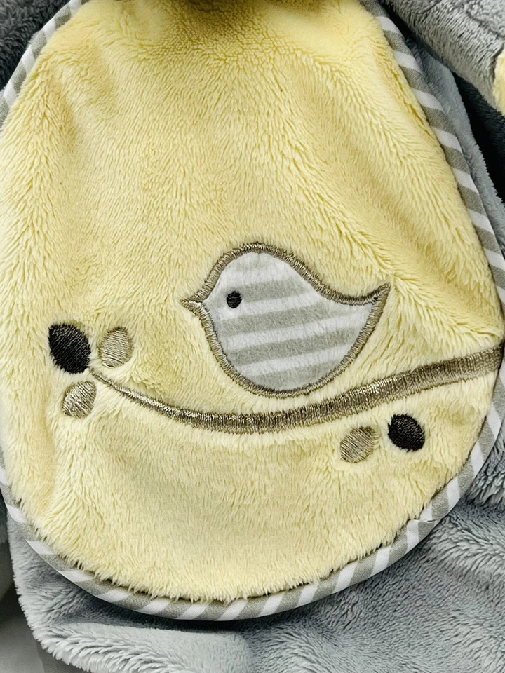 Douglas Baby Joey Gris Elefante Acurrucado Lovey Peluche Manta de Seguridad Pájaro Foto 4 de 4