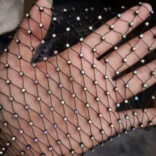 Netz Fischnetz Stoff Netz Tuch Strass Diamant Hohl für Nacht Clubwear DIY
