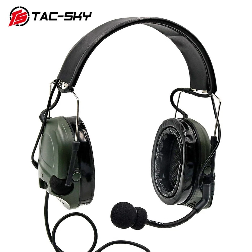 TAC-SKY Comtac-I Noise Reduction Pickup Tactical Headset Silicone Earmuffs FG/BK - Image 2 of 4
