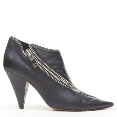 OLD CELINE Phoebe Philo black leather twist silver zip cone OLD CELINE Phoebe Philo black leather twist silver zip cone