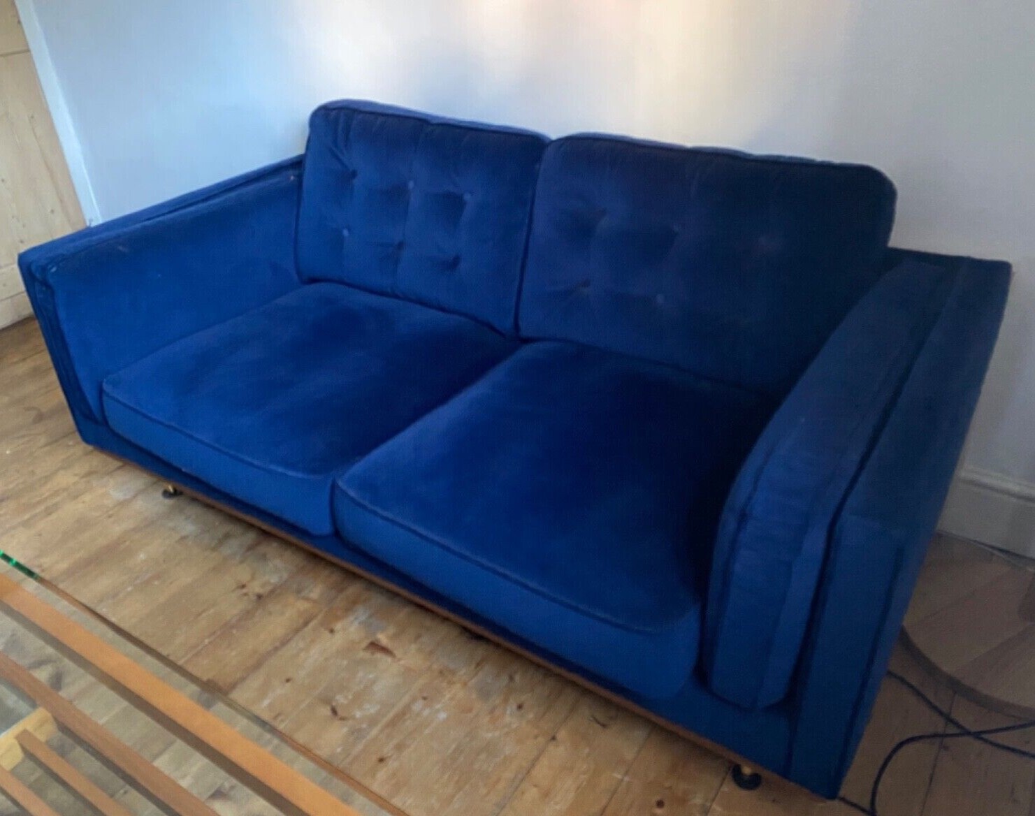 SECOND HAND John Lewis x Swoon ‘Lyon’ Caspian Blue velvet 2seater sofa