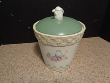 Canister Sonoma Home Goods Garden Basket Weave with Garden Tools Lid VGUC