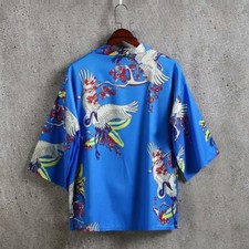 Men Kimono Cardigan Tops Japanese Loose Coat Yukata Jacket Casual Soft Outerwear